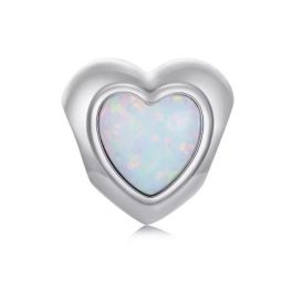 Strieborné kúzlo, srdce s opálom