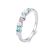 Strieborný prsteň s kamienkami, veľkosť 6