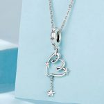 Strieborné kúzlo, srdce s hviezdou