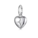 Strieborné kúzlo, srdce s hviezdou