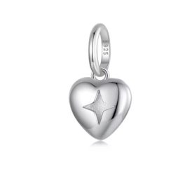 Strieborné kúzlo, srdce s hviezdou