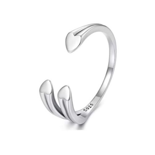 Ezüst gyűrű, szív, állítható méret