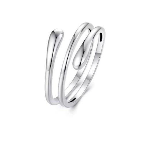 Ezüst gyűrű, nyitott spirál