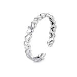 Ezüst gyűrű szívekkel, állítható méret