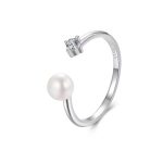 Ezüst gyűrű gyönggyel, állítható méret