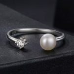 Ezüst gyűrű gyönggyel, állítható méret