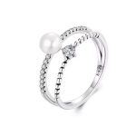 Ezüst gyűrű gyönggyel, 8-as méret