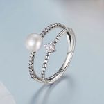 Ezüst gyűrű gyönggyel, 8-as méret