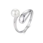 Ezüst gyűrű gyönggyel, állítható méret