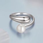 Ezüst gyűrű gyönggyel, állítható méret