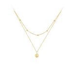 Ezüst nyaklánc szív medállal, arany