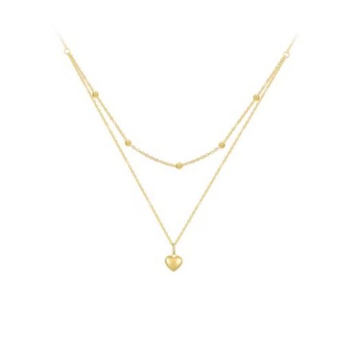 Ezüst nyaklánc szív medállal, arany