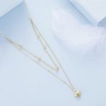 Ezüst nyaklánc szív medállal, arany