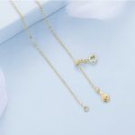 Ezüst nyaklánc szív medállal, arany