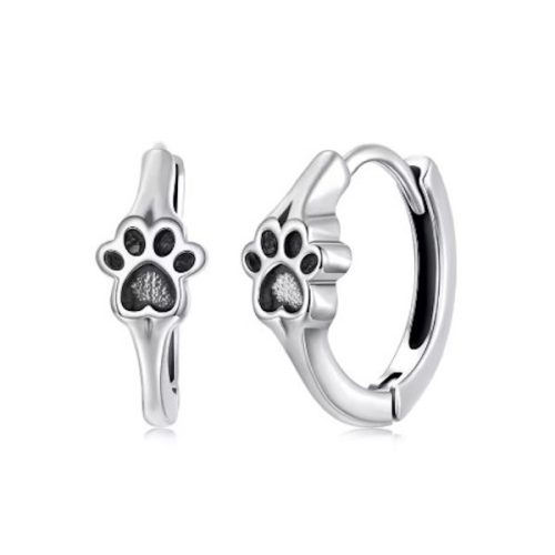 Ezüst fülbevaló, mancs