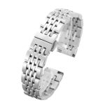 Nemesacél, pillangócsatos óraszíj, ezüstszín, 20 mm