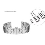 Nemesacél, pillangócsatos óraszíj, ezüstszín, 20 mm