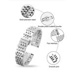 Nemesacél, pillangócsatos óraszíj, ezüstszín, 20 mm