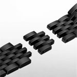 Nemesacél, pillangócsatos óraszíj, fekete, 18 mm