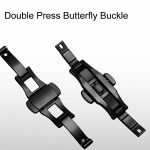 Nemesacél, pillangócsatos óraszíj, fekete, 18 mm