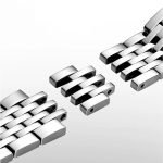 Nemesacél, pillangócsatos óraszíj, ezüstszín, 22 mm