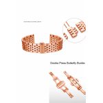 Nemesacél, pillangócsatos óraszíj, rosegold, 22 mm