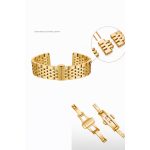 Nemesacél, pillangócsatos óraszíj, aranyszín, 18 mm