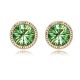 Klasické okrúhle náušnice, Peridot zelená