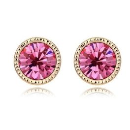 Klasické okrúhle náušnice, ružové
