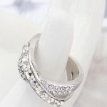 Krížový prsteň, Crystal, zdobený kryštálmi Swarovski, 5.5