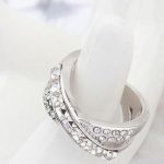 Krížový prsteň, Crystal, zdobený kryštálmi Swarovski, 6.5