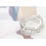 Krížový prsteň, Crystal, zdobený kryštálmi Swarovski, 6.5