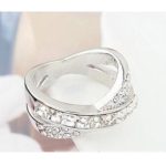 Krížový prsteň, Crystal, zdobený kryštálom Swarovski, 8.5