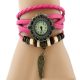 Dámske kožené hodinky s anjelskými krídelkami, ružové
