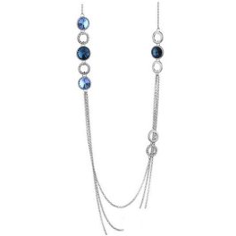   Trojitý dlhý náhrdelník, Modrý, zdobený kryštálmi Swarovski