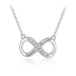 Strieborný náhrdelník s príveskom so znakom nekonečna