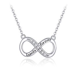 Strieborný náhrdelník s príveskom so znakom nekonečna