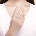 Strieborný prsteň s čiernym srdcom, veľkosť 6