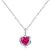 Strieborný náhrdelník so srdiečkom, ružová