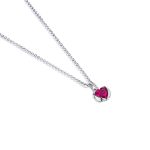 Strieborný náhrdelník so srdiečkom, ružová