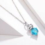 Strieborný náhrdelník, mačka so srdcom