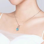 Strieborný náhrdelník, mačka so srdcom