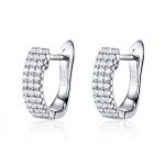 Strieborné náušnice s bielym kryštálom