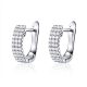 Strieborné náušnice s bielym kryštálom