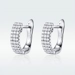 Strieborné náušnice s bielym kryštálom