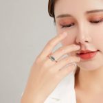 Strieborný dámsky prsteň šesťhranný, veľkosť 6