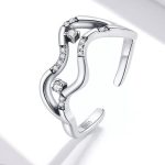 Strieborný dámsky prsteň, abstraktný