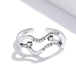 Strieborný dámsky prsteň, abstraktný