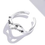 Strieborný dámsky prsteň, abstraktný