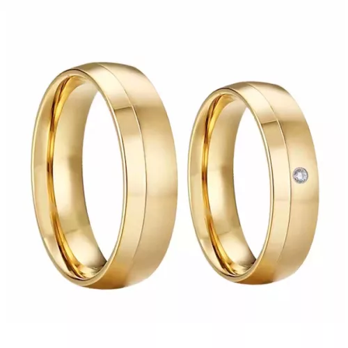 Női karikagyűrű nemesacélból, aranyszínű, 7-es méret